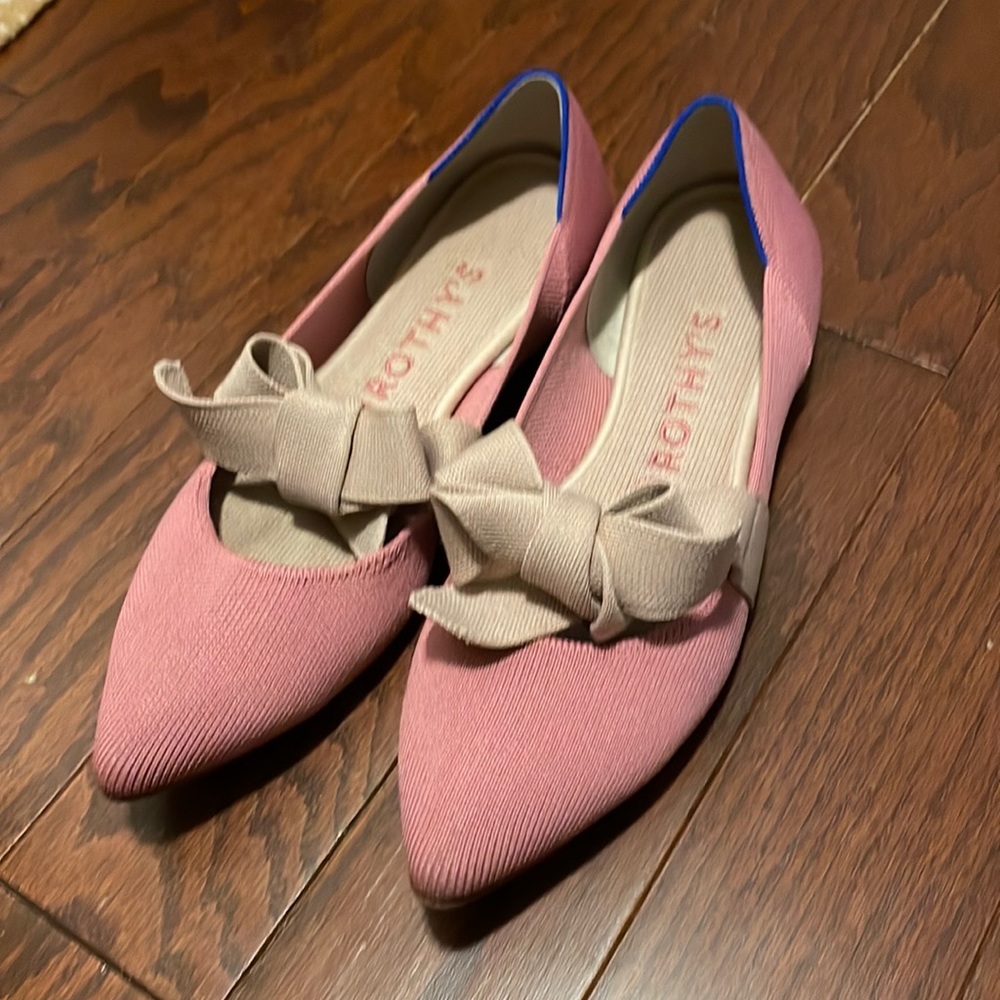 Rothy’s pink bow flats size 8